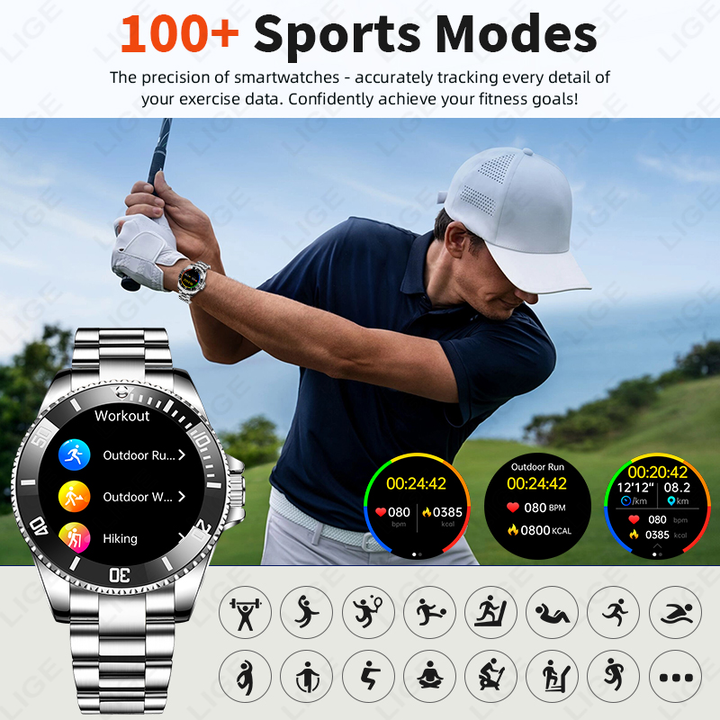 LIGE New Style Luxury Smart Wa - Korean Men Lifestyle recension och pris